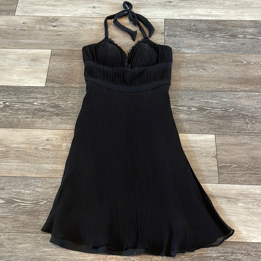 White House Black Market Little Black Halter Dress Size 2